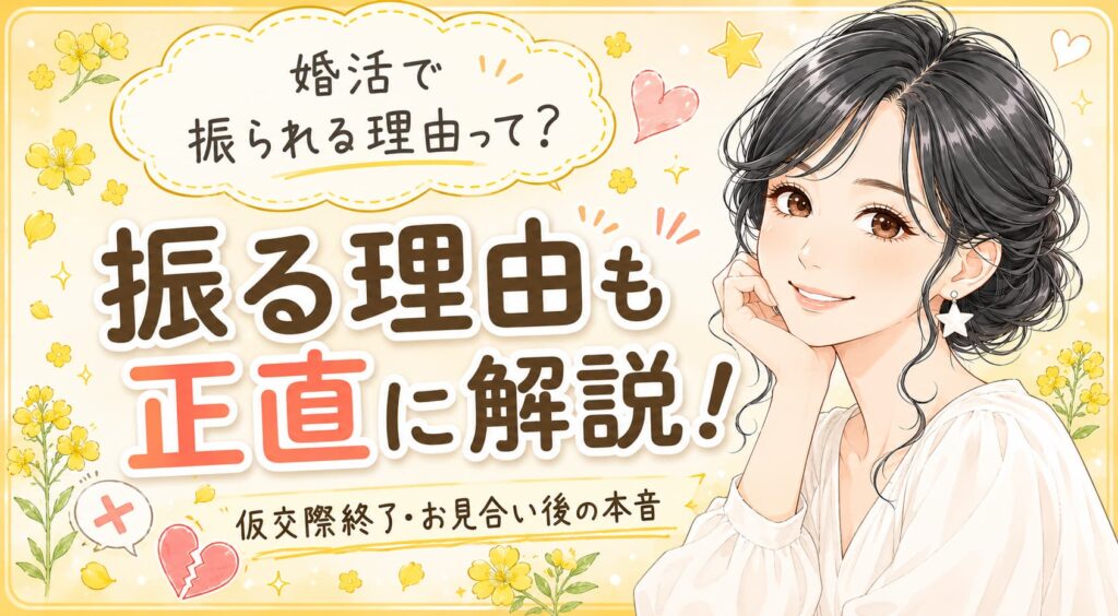 婚活で振られる理由と振る理由を両方解説した記事のアイキャッチ画像