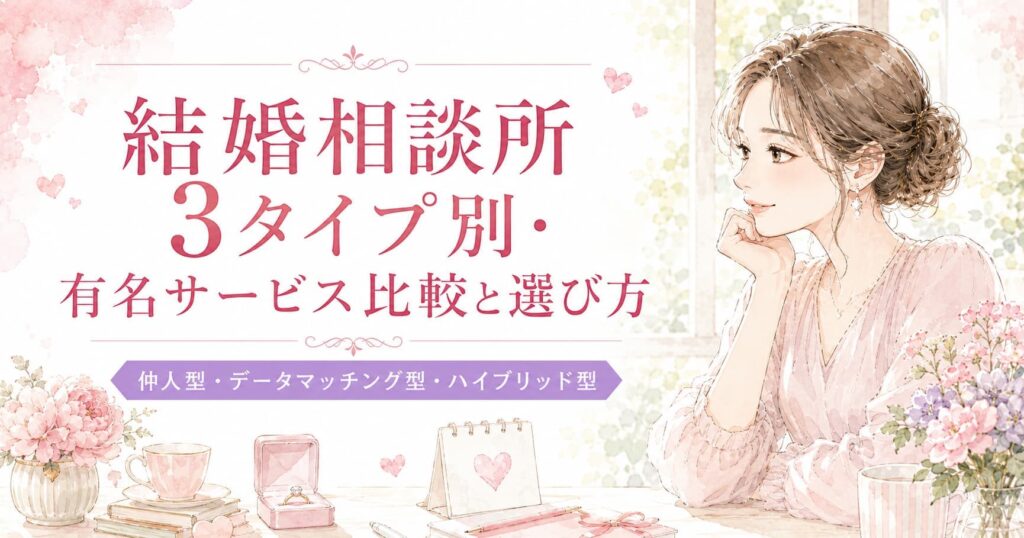 結婚相談所の3タイプ別を解説する記事のアイキャッチ