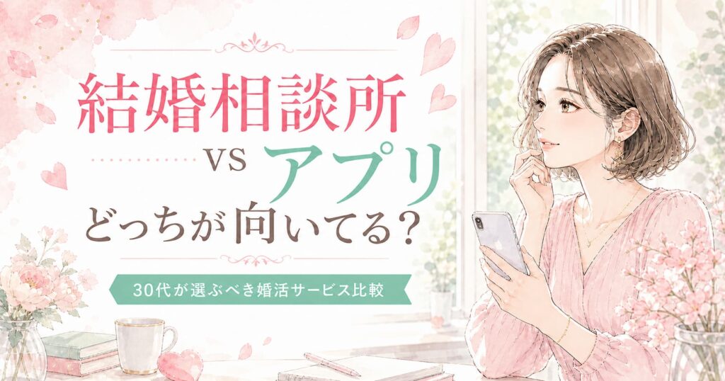 結婚相談所とマッチングアプリを30代向けに比較した記事のアイキャッチ画像