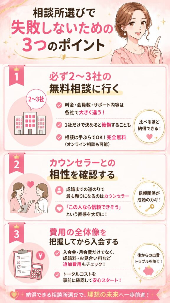 30代婚活　結婚相談所選びで失敗しないためのポイント解説図解