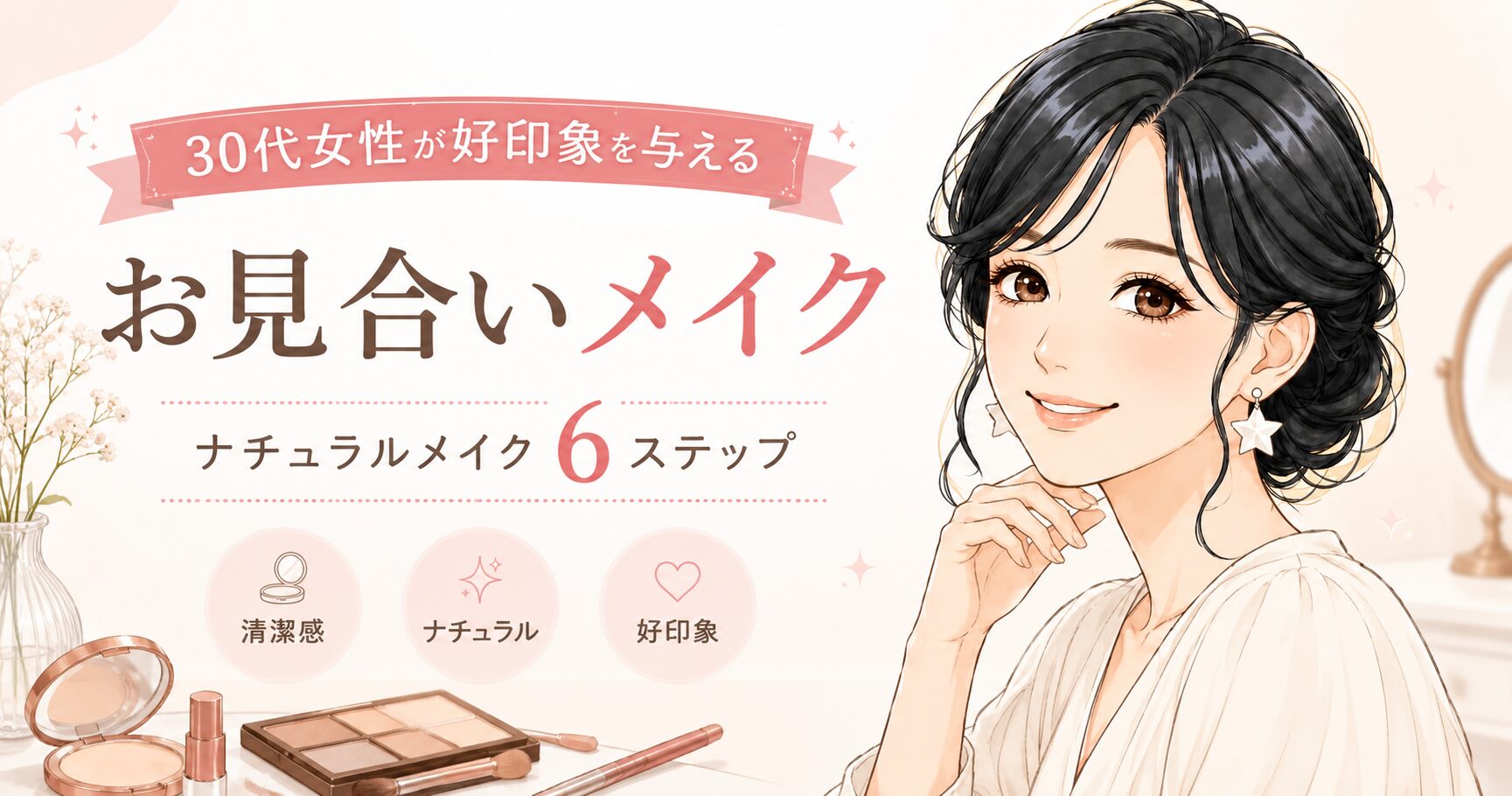 30代女性お見合い好印象メイク　ナチュラルメイク画像